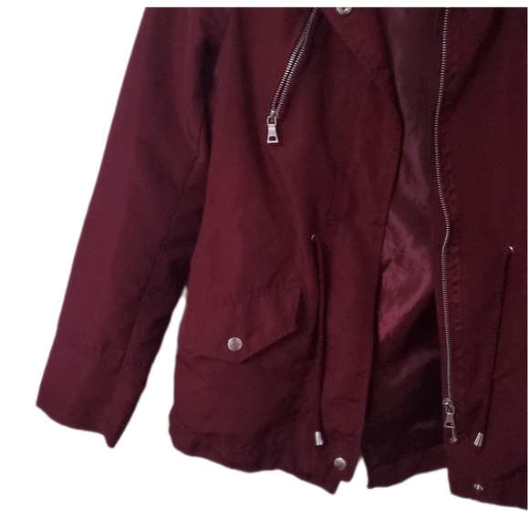 Forever Flower Maroon Hooded Utility Jacket - Picture 2 of 6